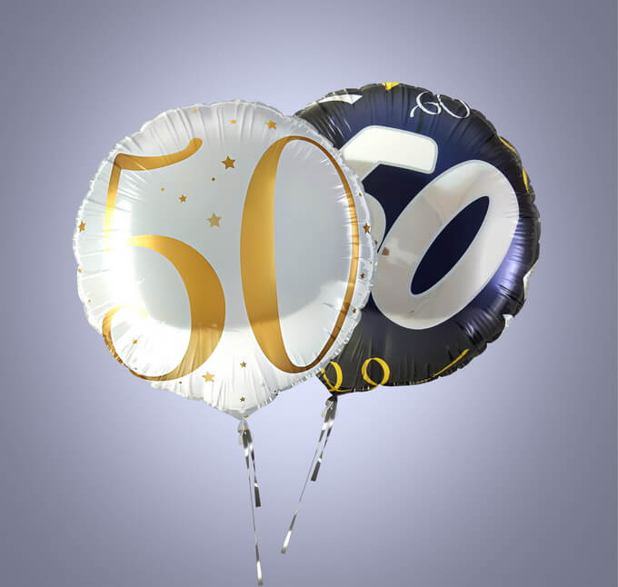 Фольгированные шары на юбилей 50 лет