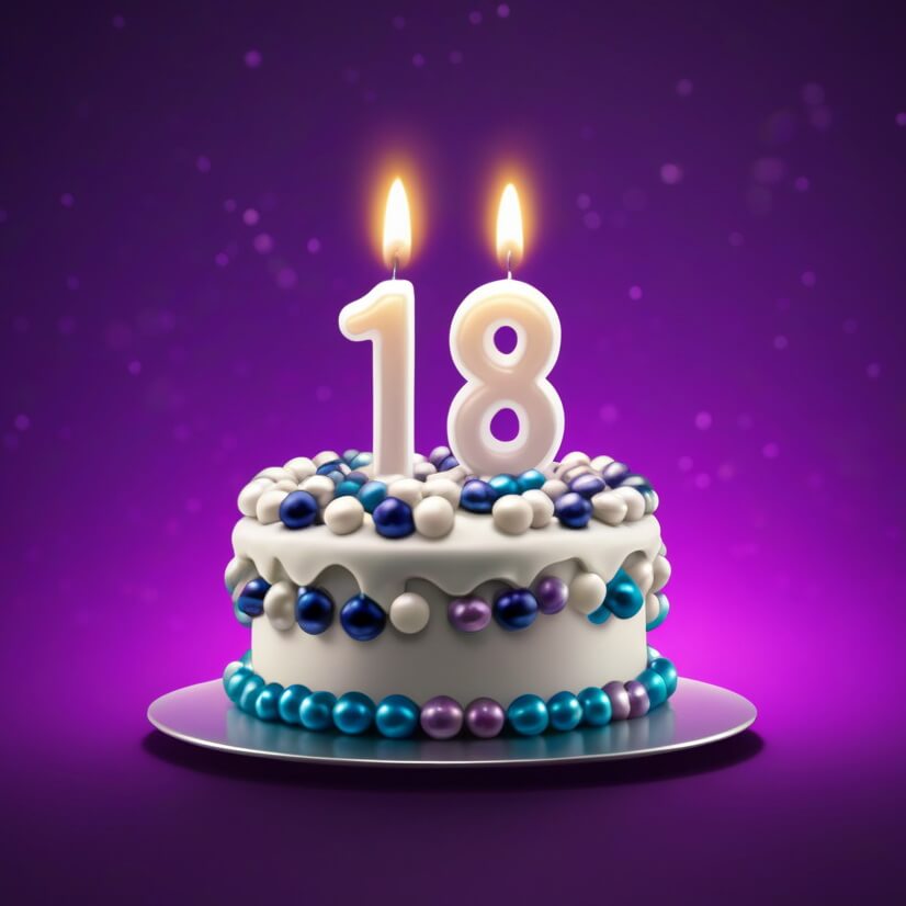 Свеча-цифра 18 на торте